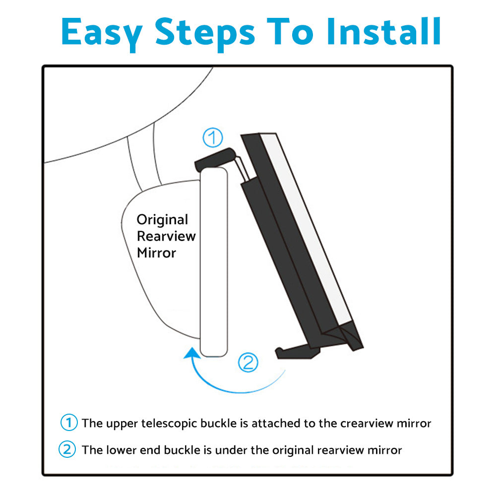 300mm Car Rear View Mirror Large Vision Convex Clear Lens Wide Angle Anti-Glare