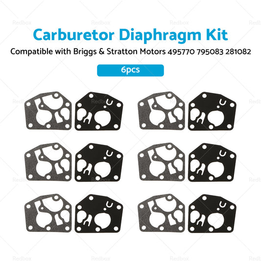 6x Carburetor Diaphragm Kit SuitableFor Briggs and Stratton Motors 495770 795083