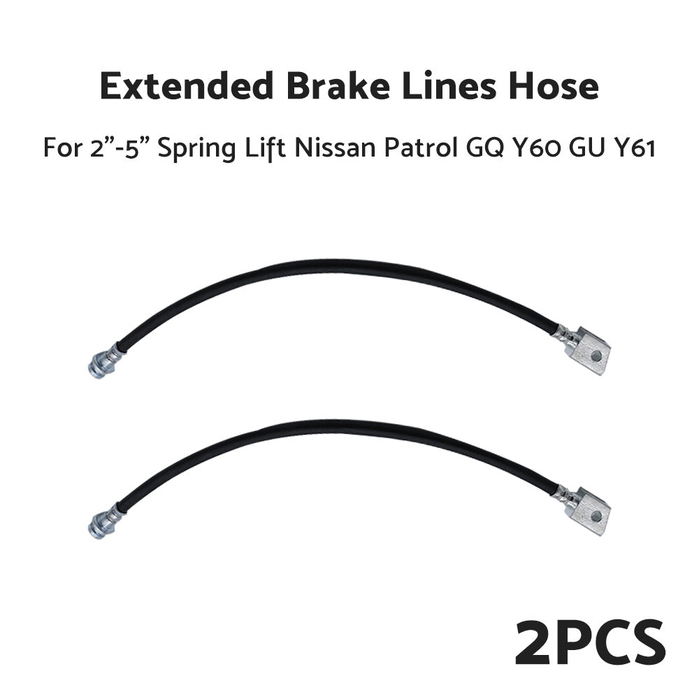 {{ 2 -5 Spring Lift 2x Extended Brake Lines Hose Suitable For Nissan Patrol GQ Y60 GU Y61 }} - Buy Car Parts Online at {{ Kaka Auto Parts }}.
