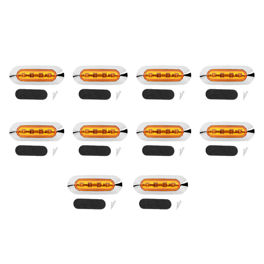 10x LED Clearance Side Marker Lights Suitable For Truck Trailer Lorry Amber