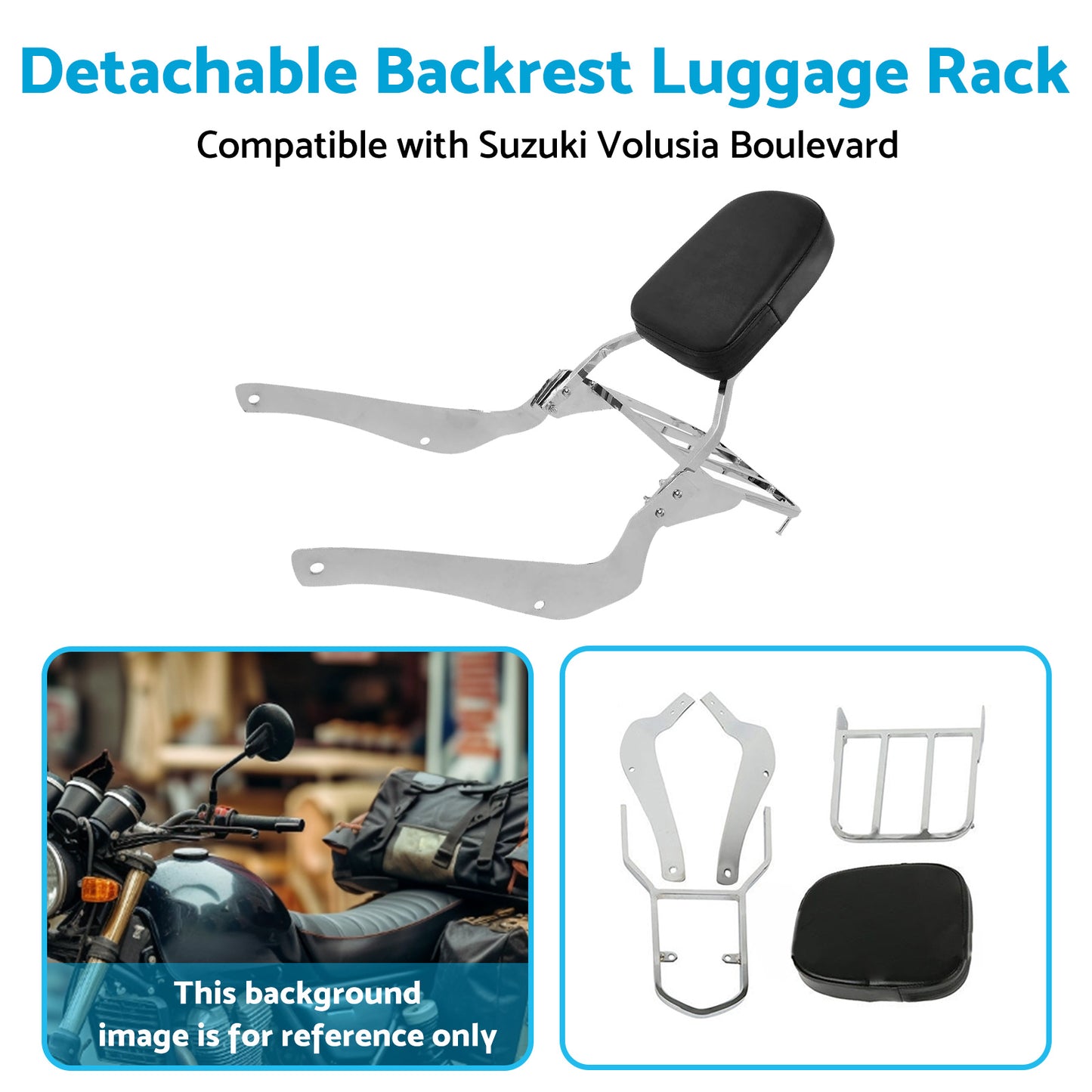 {{ Backrest Sissy Bar W Luggage Rack Suitable For Suzuki Boulevard C50 2005-2011 }} - Buy Car Parts Online at {{ Kaka Auto Parts }}.