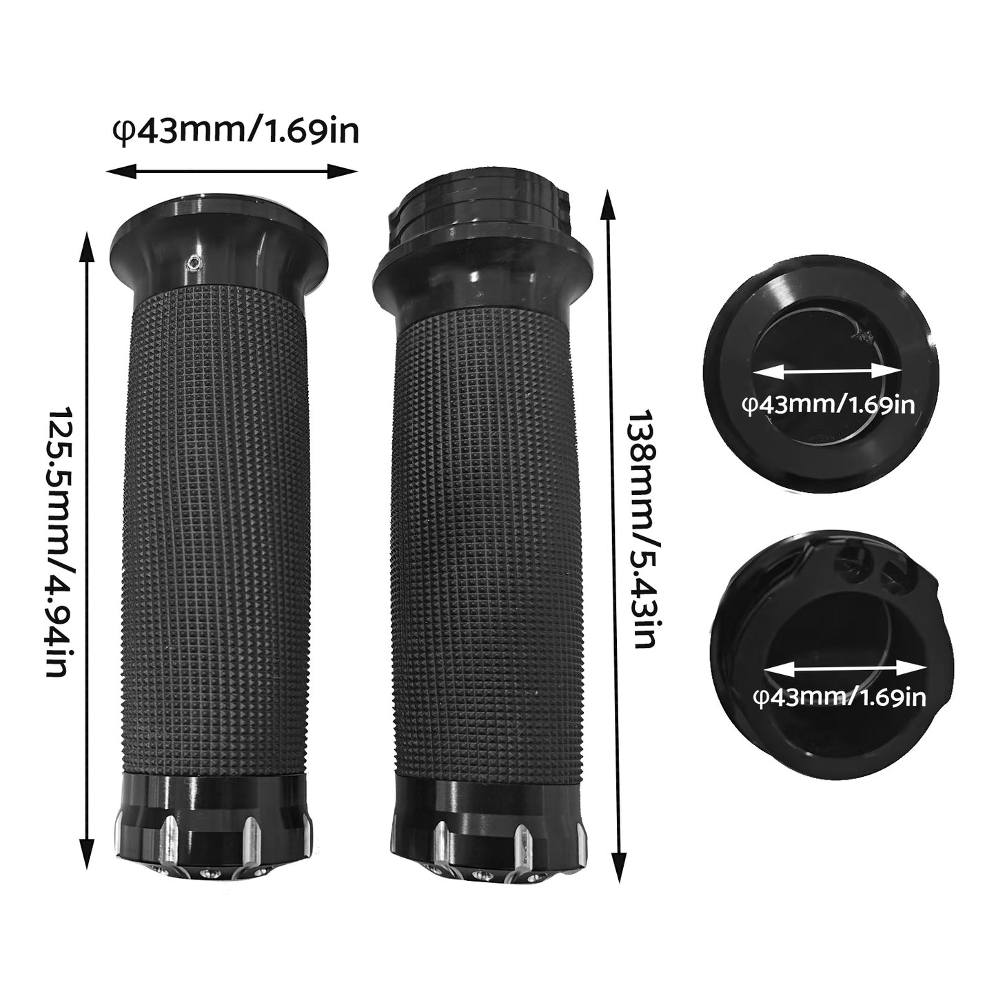 2PCS Motorcycle Handle Bar 1 inch Hand Grip Suitable for Harley Dyna Sportster