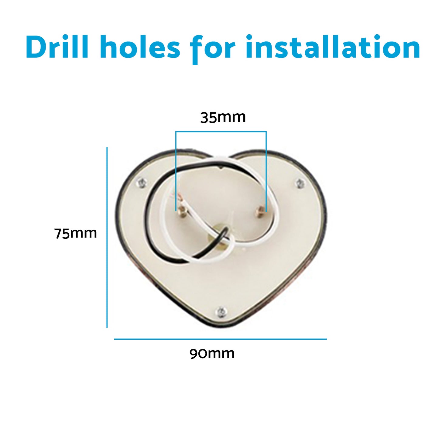 Pair of 12V LED Side Marker Indicators Suitable For Heart Clear Flash White