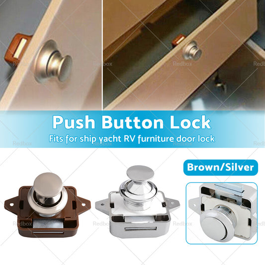 Push Button Latch Knob Catch Lock For RV Drawer Cupboard Door Caravan Cabinet AU