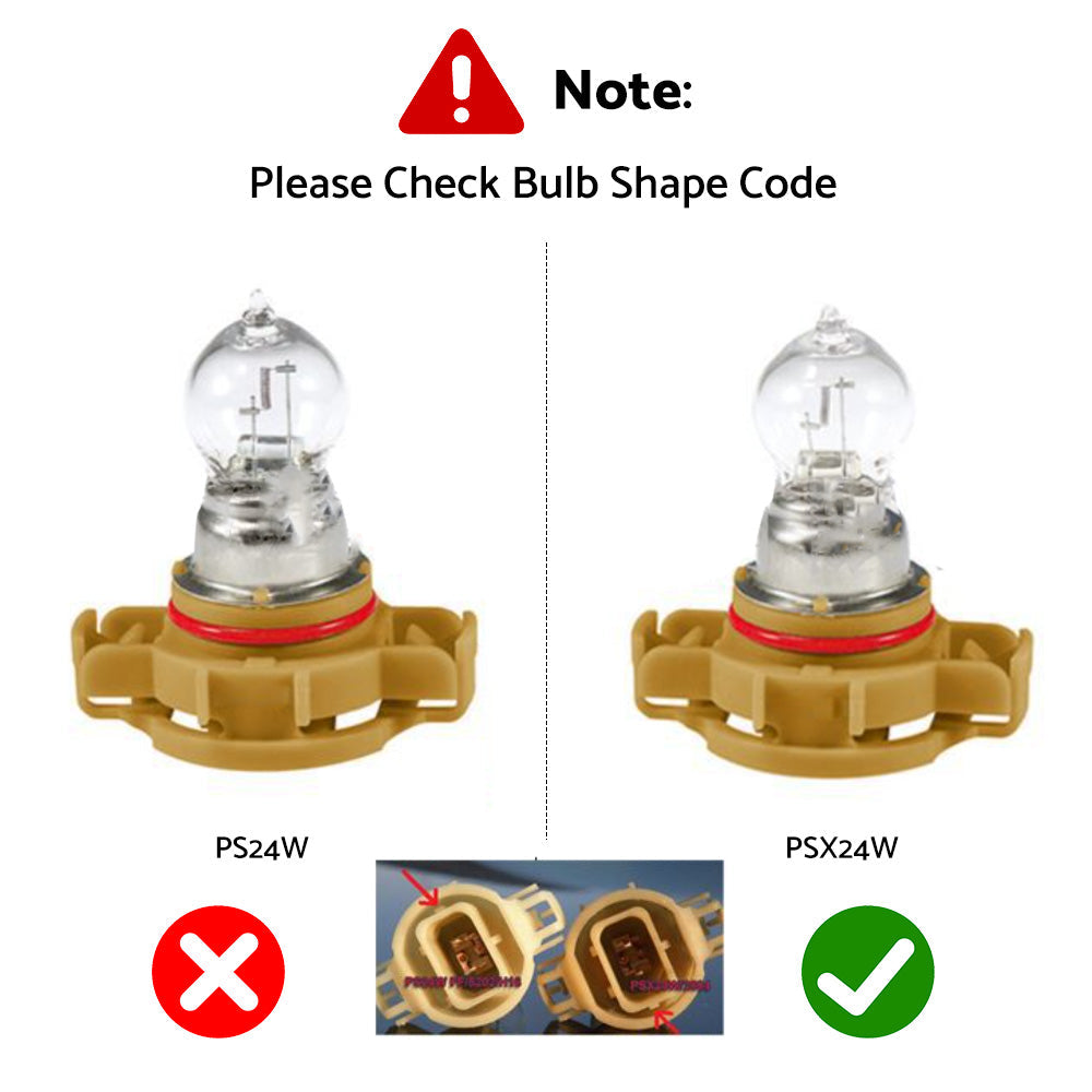 2x PSX24W 12V 24W PG20/7 Fog Light Clear Globe Bulbs