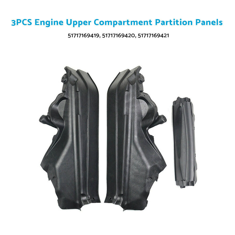 3x Engine Upper Compartment Partition Panels Suitable For BMW X5 E70 LCI / X6 E71 / E72 HYB