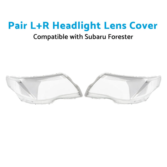 Pair LR Headlight Lens Cover Replacements Suitable for Subaru Forester 08-12