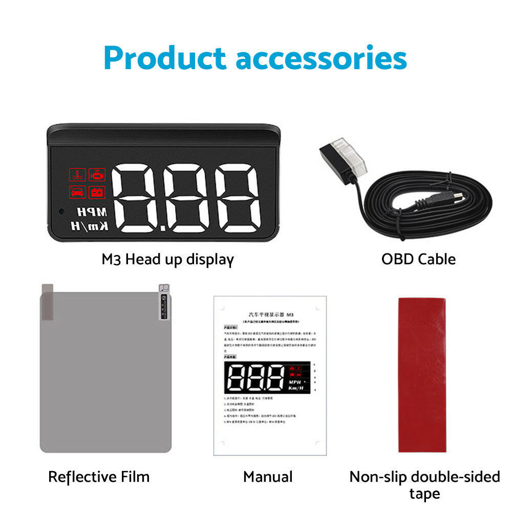 Universal Car Head Up Display GPS Speedometer Digital Speed Warning OBD2