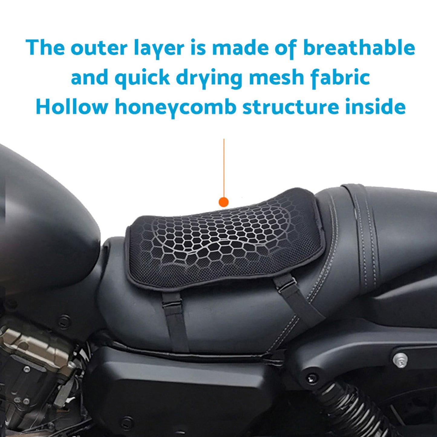 Motorcycle Seat Cushion Comfort Gel Pillow Pad Cover Motorbike Pressure Relief