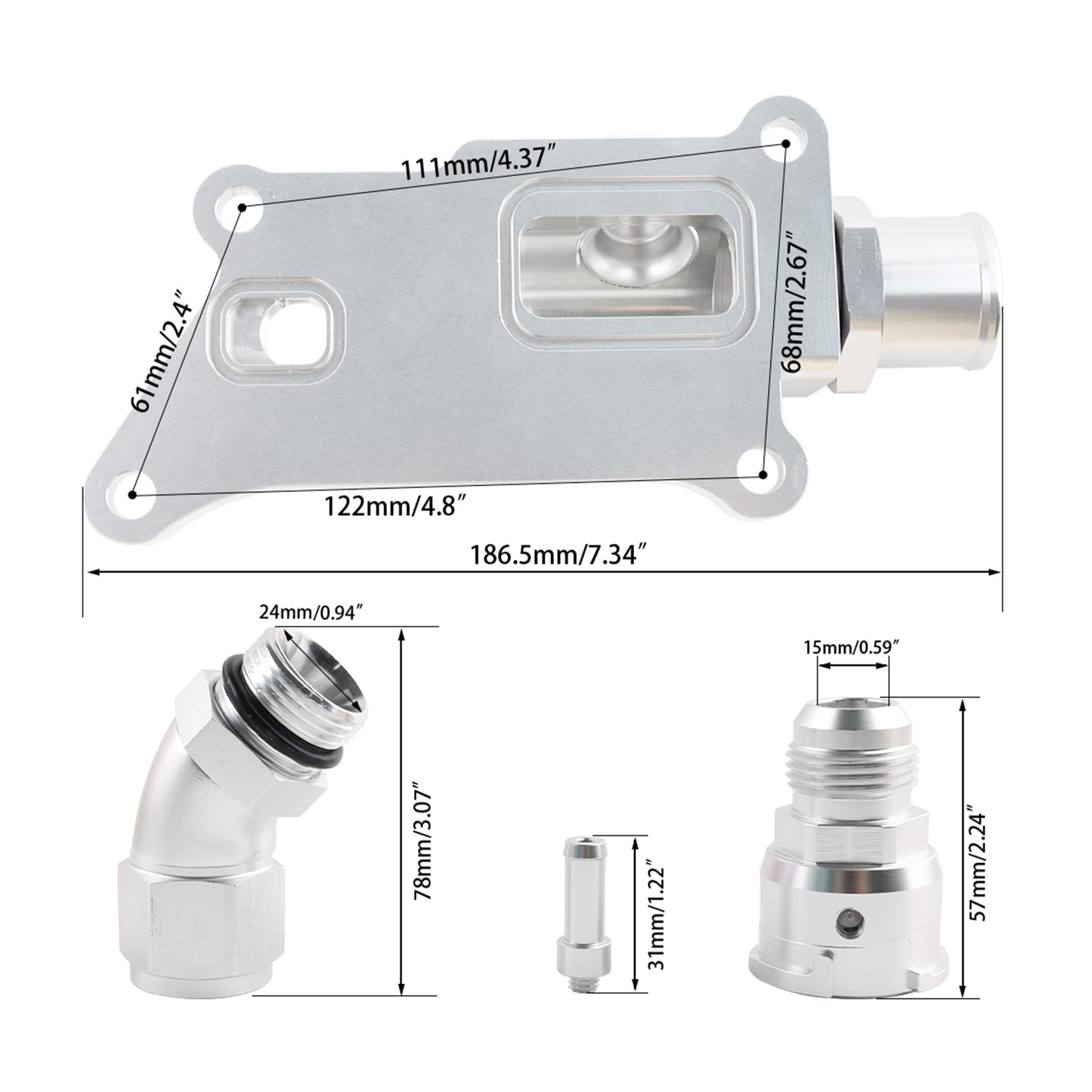 Straight Elbow Filler Neck Hose Upper Coolant Housing Kit Suitablefor K20Z3 K24