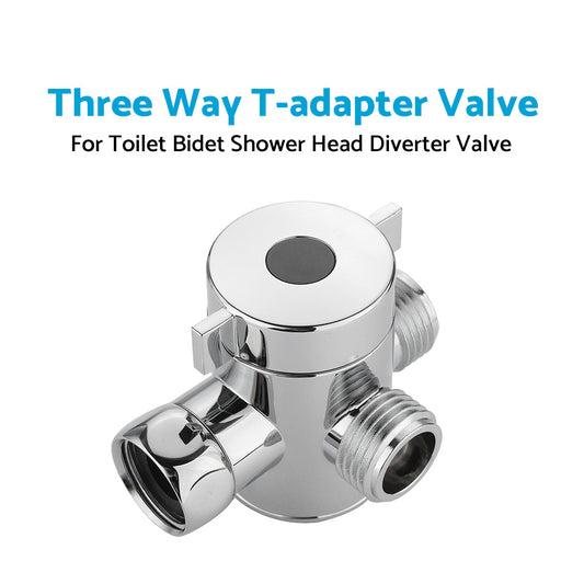 1 2 in Three Way T-adapter Valve For Toilet Bidet Shower Head Diverter Valve