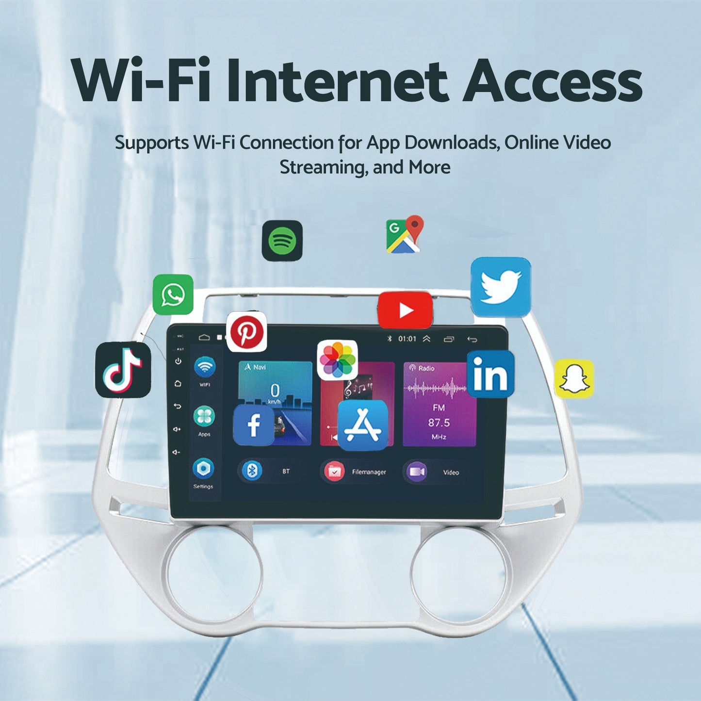 Car Radio Android 13 GPS BT Apple CarPlay Suitable For Hyundai i20 2012-2015