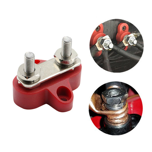 M6 Bus Bar Terminal Block Heavy Duty Red Dual Power Distribution Stud
