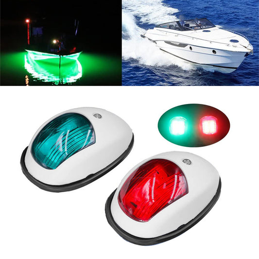 Pair Red and Green 8LED Navigation Lights Marine Bow Light Lamp for Boat Pontoon