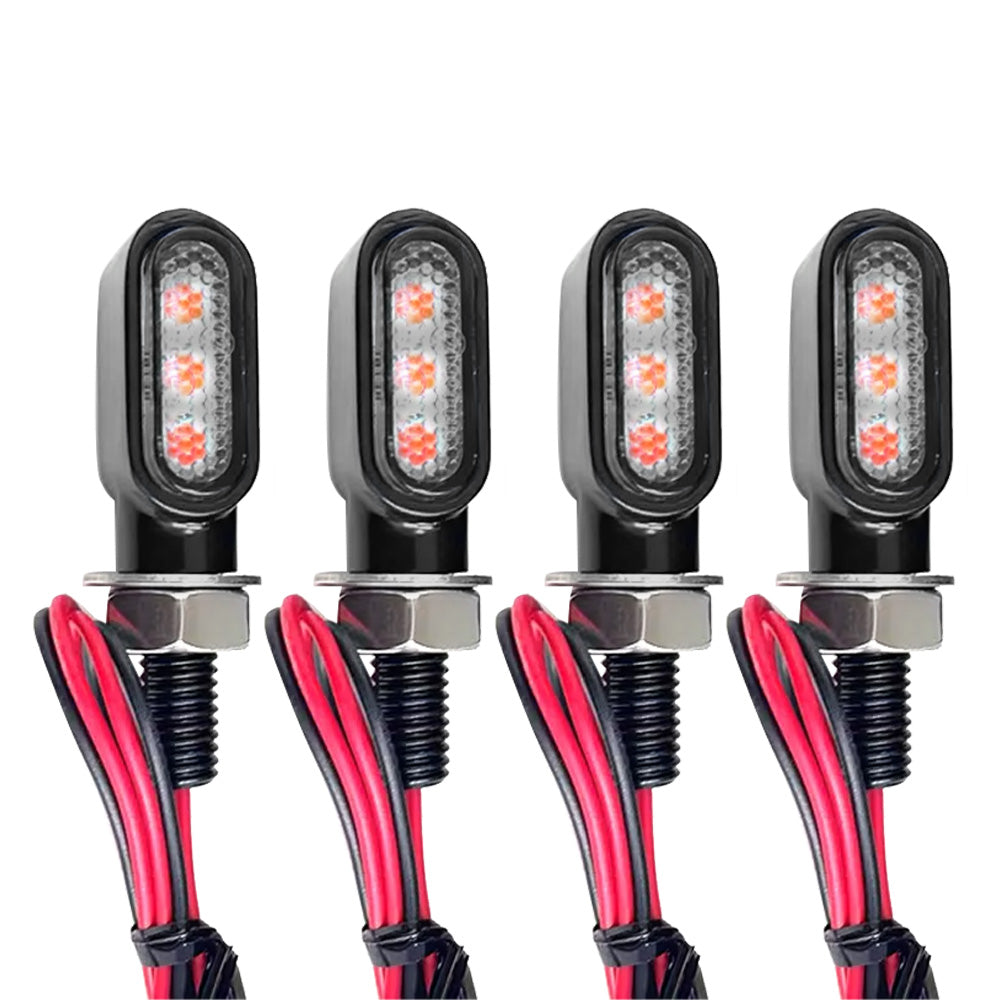 4x Motorcycle Indicator Turn Signal Blinkers Amber Mini LED Lights Suitable For All Motorcycles