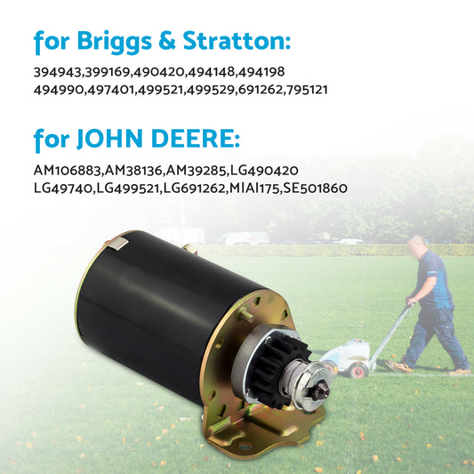 Starter Motor 16 Tooth 12V Heavy Duty Suitable For Briggs & Stratton Ride-On Mower 499521