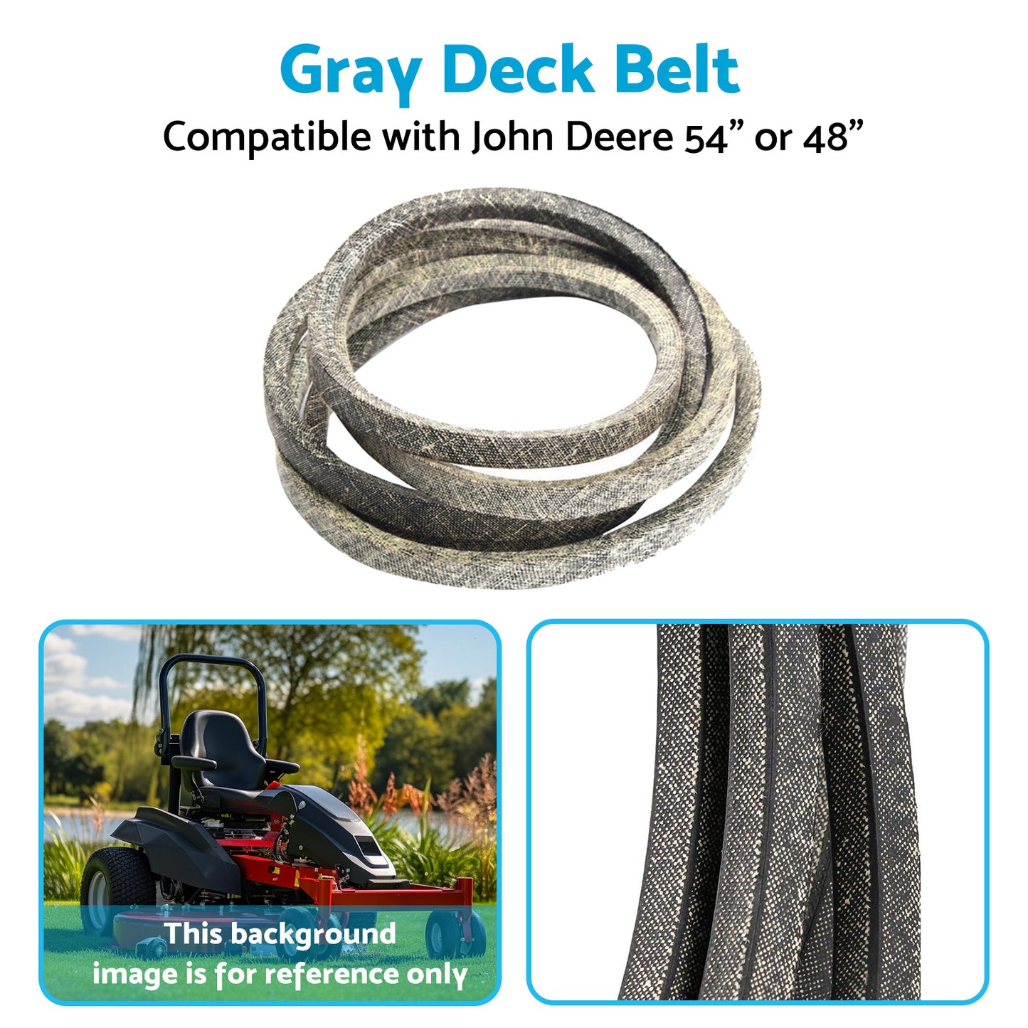 {{ Gray Deck Belt Suitable for John Deere Z425 Z435 Z445 48inchor54inch M158131 M154296 }} - Buy Car Parts Online at {{ Kaka Auto Parts }}.