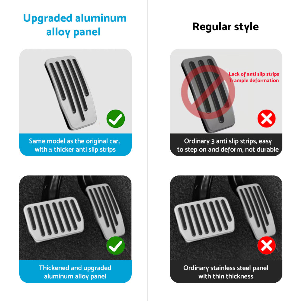 Aluminum Foot Pedal Pads Cover Accessories Suitable For Tesla Model 3 / Model Y Interior Upgrade Non-Slip Design