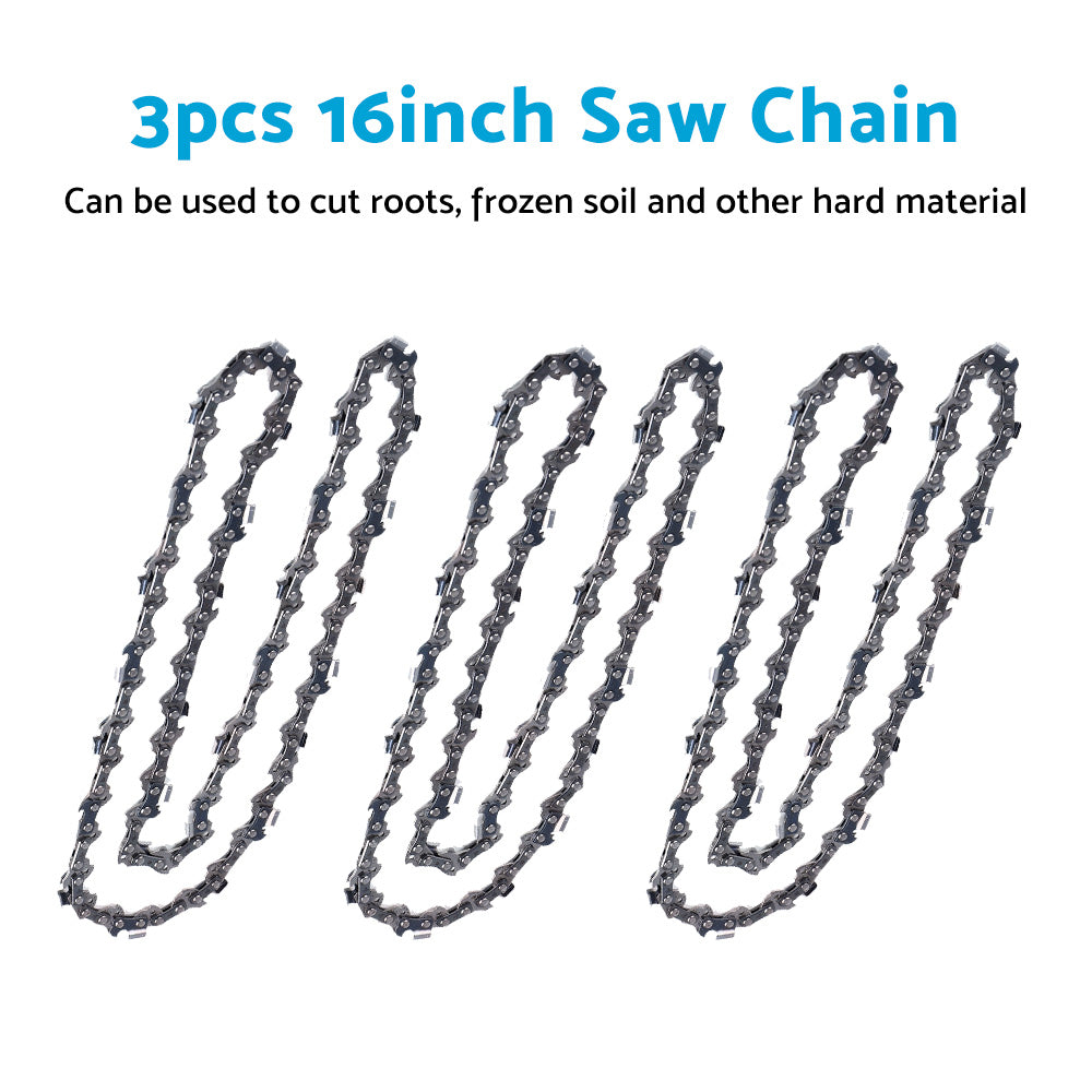 3x 16in Chain Suitable For Milwaukee M18 FUEL 18V 405mm Chainsaw Kit M18FCHS-121B