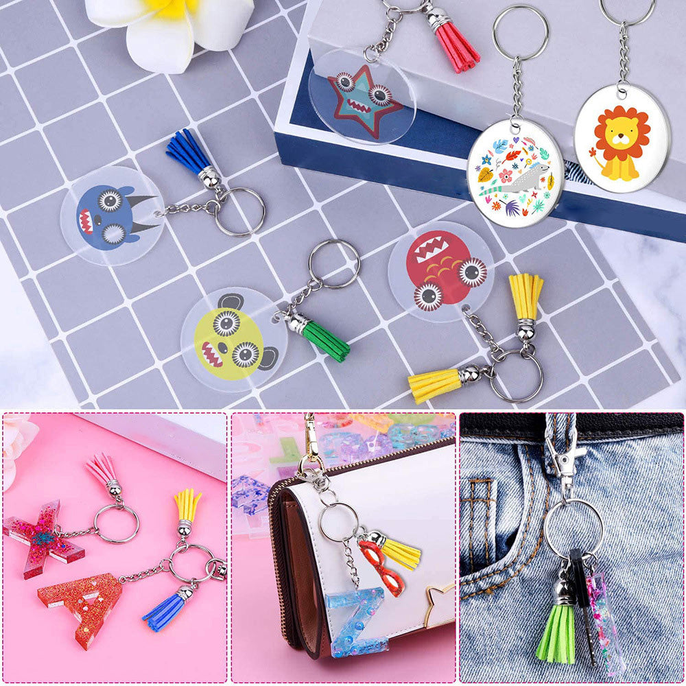 Bulk Keychain Ornament Set 150PCS Sublimation Blank Keychains Suitable For Crafts & Jewelry
