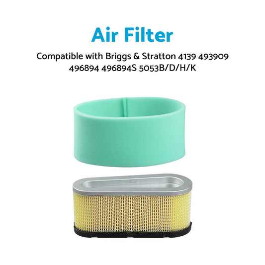 Air Filter Suitable For Briggs and Stratton 4139 493909 496894 496894S 5053B or D or H or K