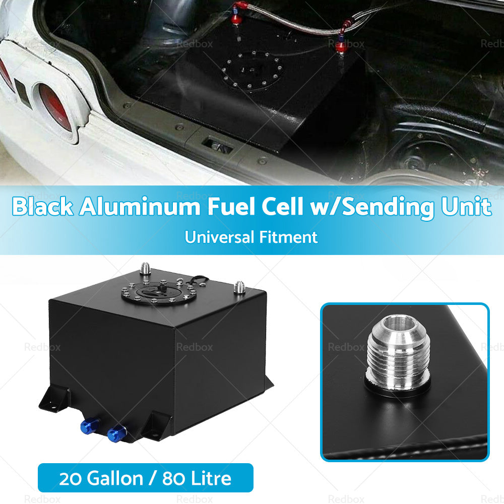 {{ 20 Gallon 80 Litre Black Aluminum Fuel Cell w Sending Unit }} - Buy Car Parts Online at {{ Kaka Auto Parts }}.
