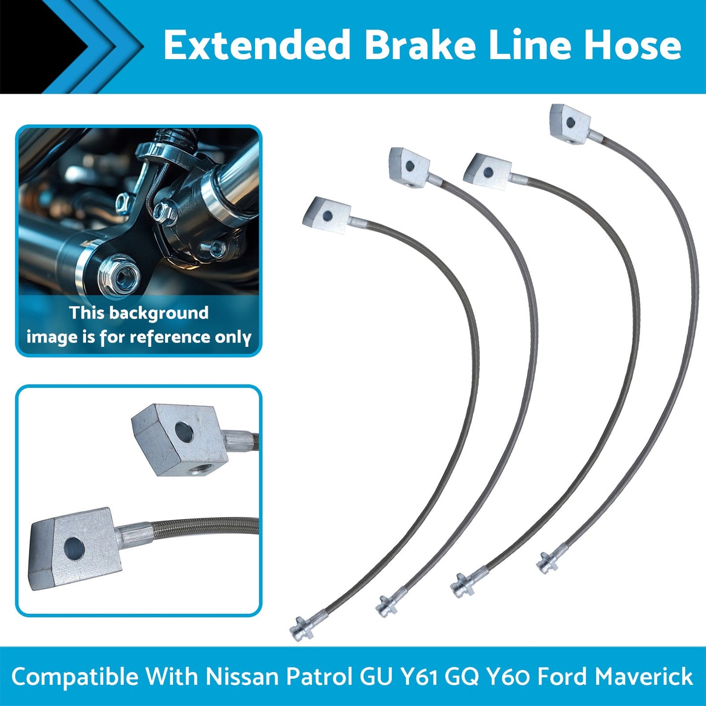 Extended Brake Line Hose Suitable For Ford Maverick DA Y60 4.2L TB42S TD42 1988-1994
