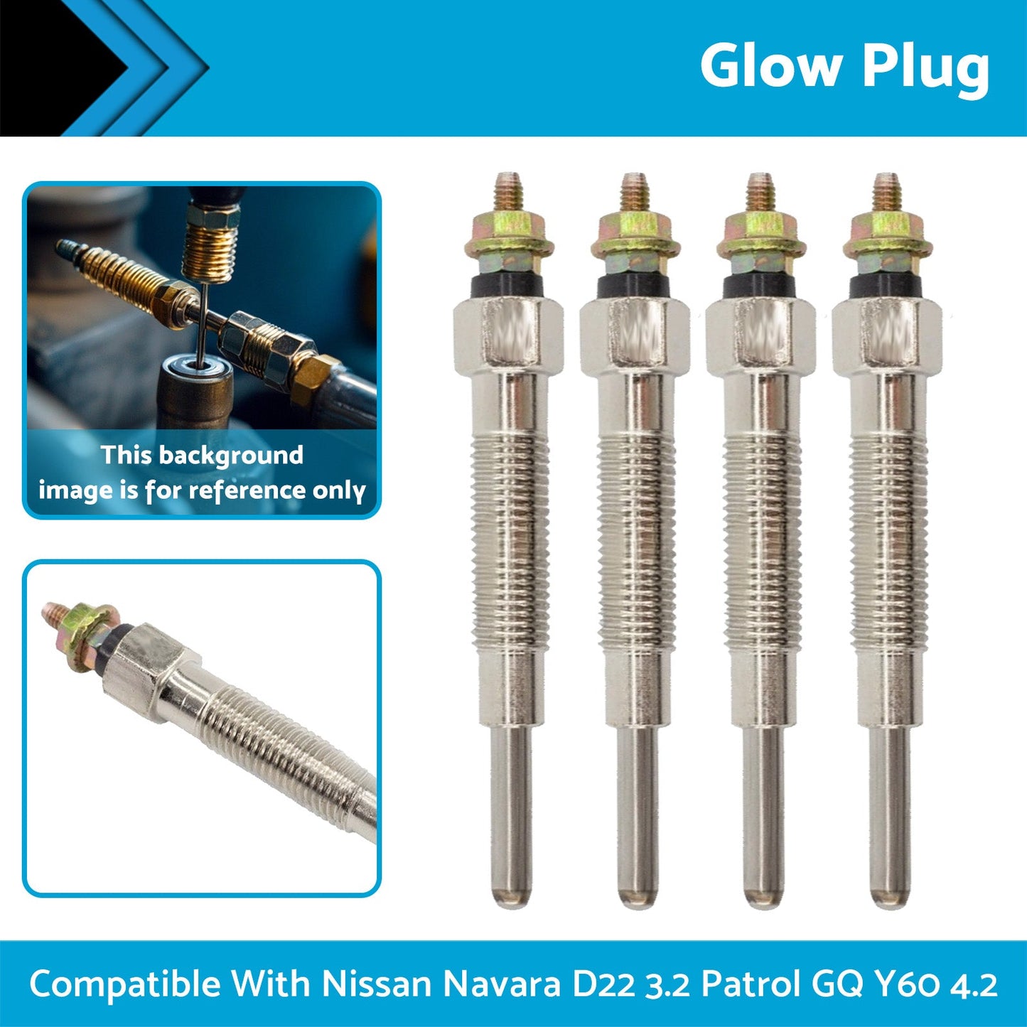 Glow Plug 4x Suitable For Nissan Patrol GQ Y60 4.2 Diesel TD42 1988-1997 1855G-NI025