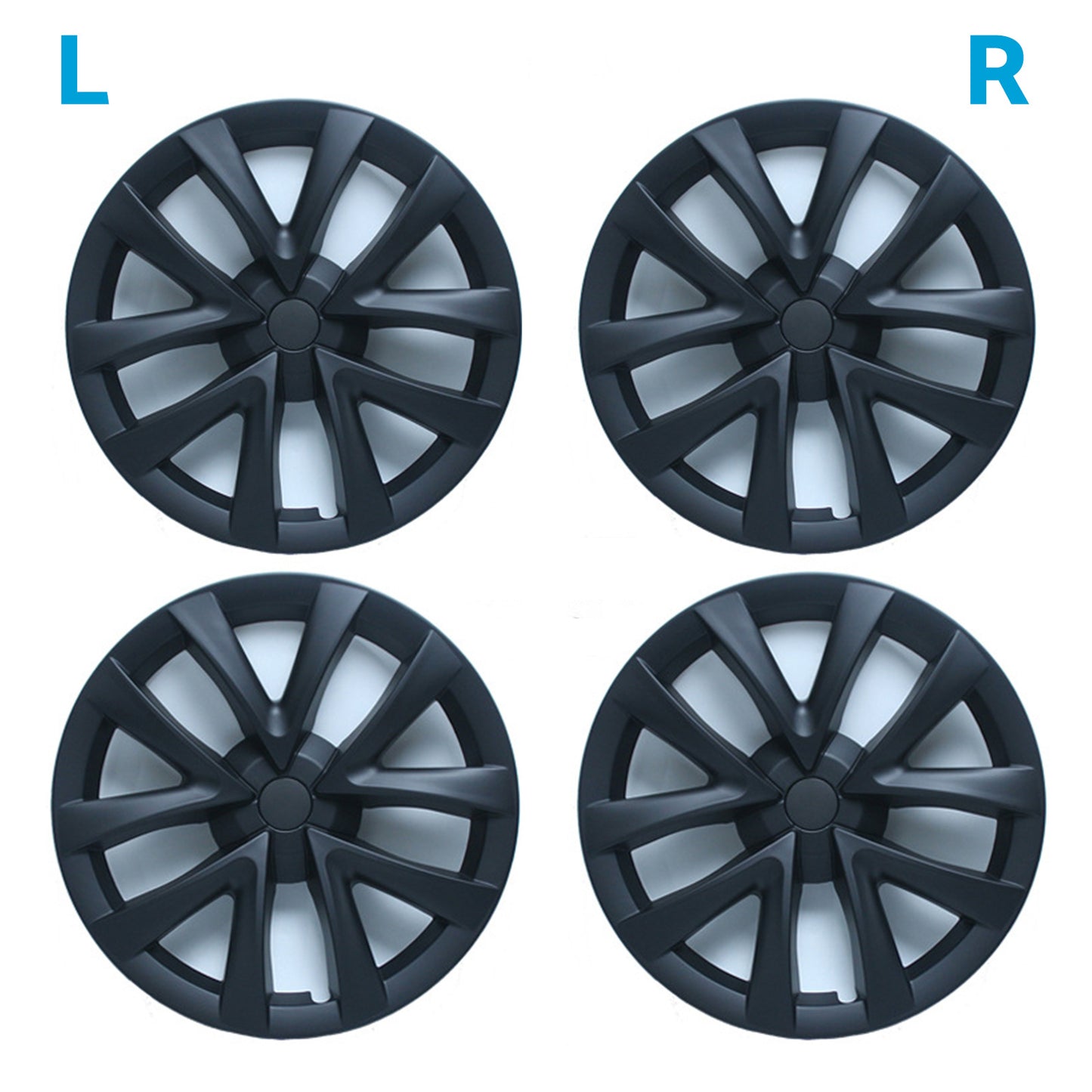 4x Matt Black Wheel Hub Caps Suitable For Tesla Model 3
