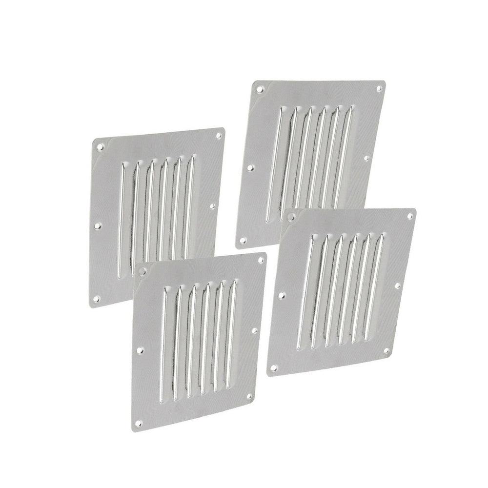 4x Stainless Steel Rectangular Air Vent Suitable For Caravan, Boat, Wall & Home