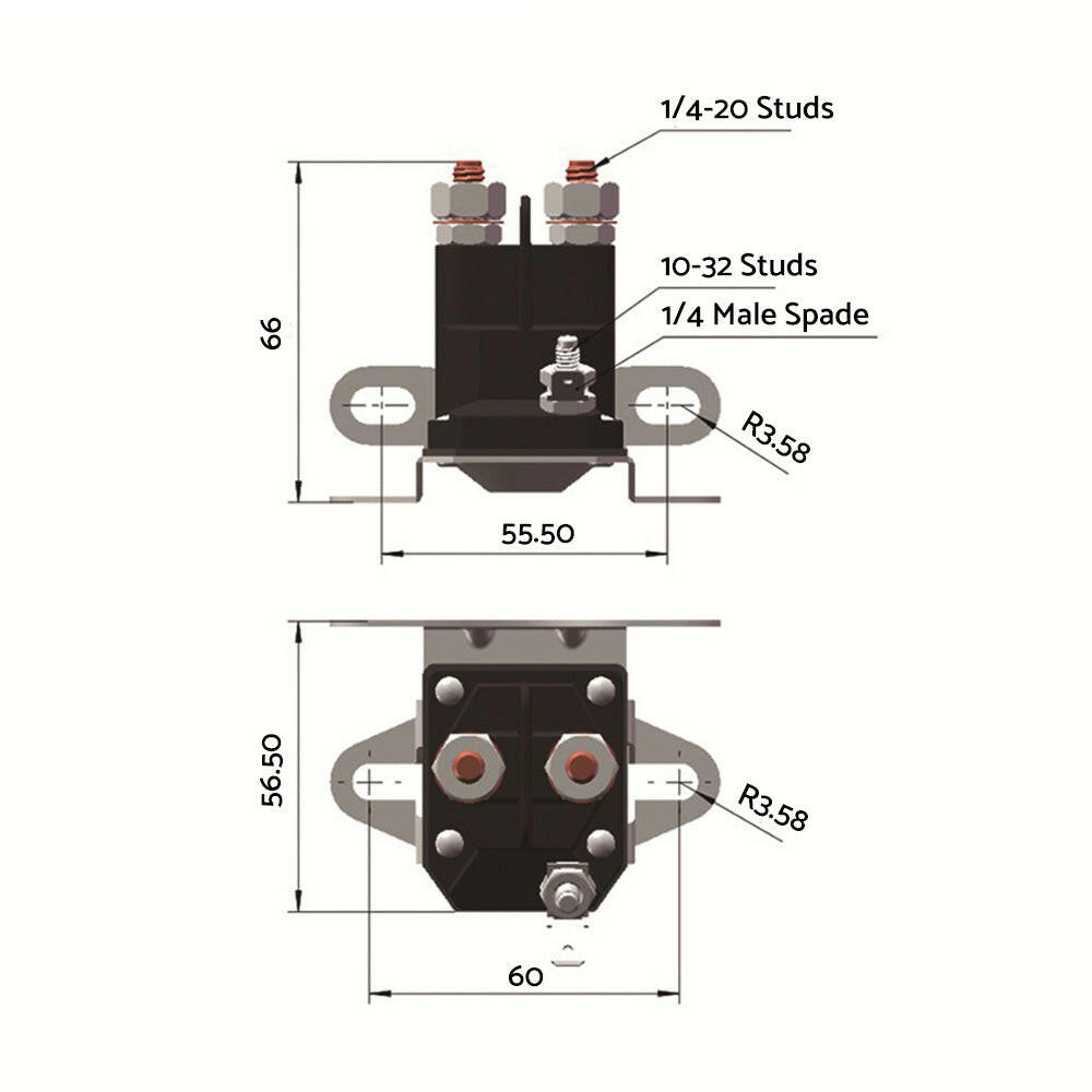 Ride On Lawn Mower Starter Solenoid 3 Terminal 12V Bottom or Side-Mount Suitable For Various Models