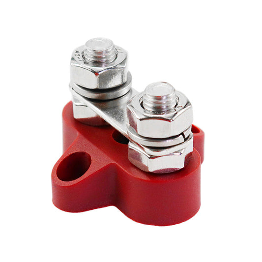 1x Bus Bar M8-M8 2 Post 12V-24V Terminal Block Positive Distribution 150A Red