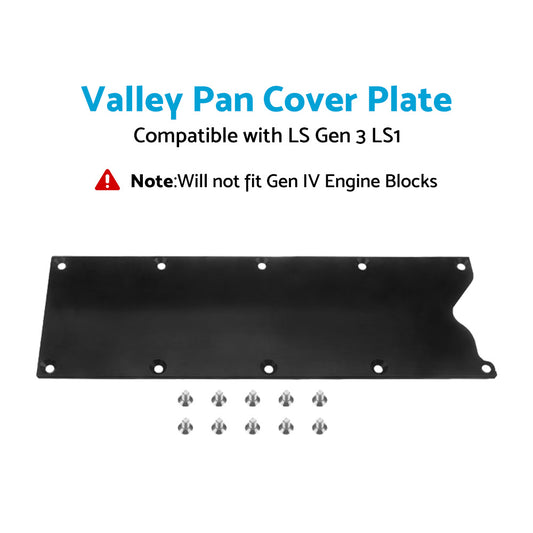 Suitable For LS1 LS Gen 3 Billet Valley Pan Cover Low Plate Knock Sensor Delete