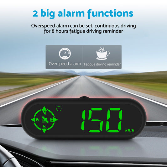Universal Head-Up Display (HUD) Speedometer with LED Digital GPS and Overspeed Alarm Suitable For Cars