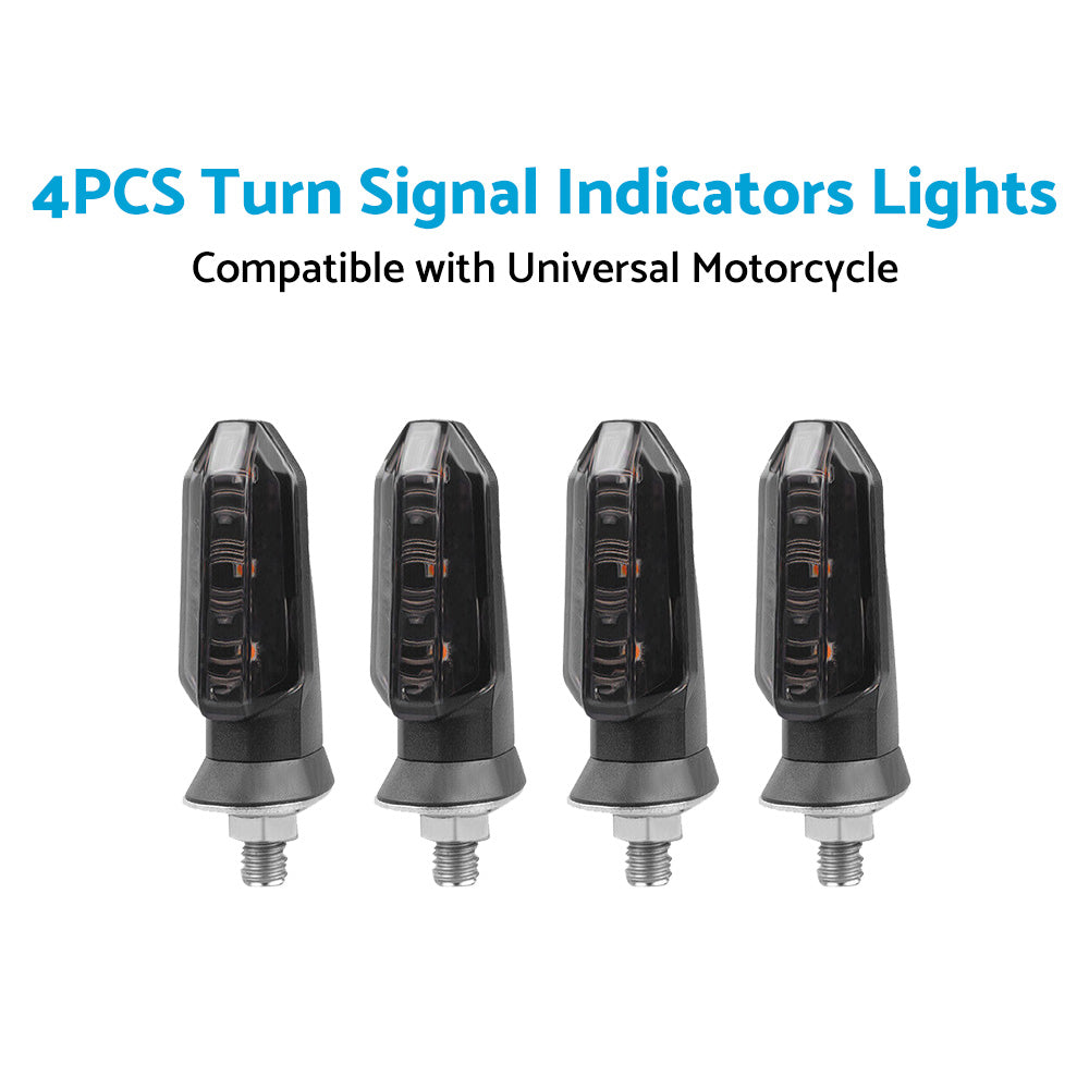 4x Motorcycle LED Turn Signal Indicators Suitable For Bikes – Amber, Universal Fitment
