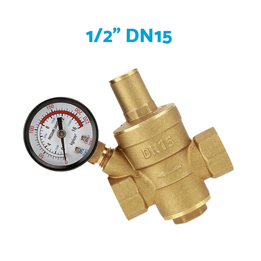 Brass Adjustable Water Pressure Reducing Valve with Gauge DN15 / DN20 / DN25
