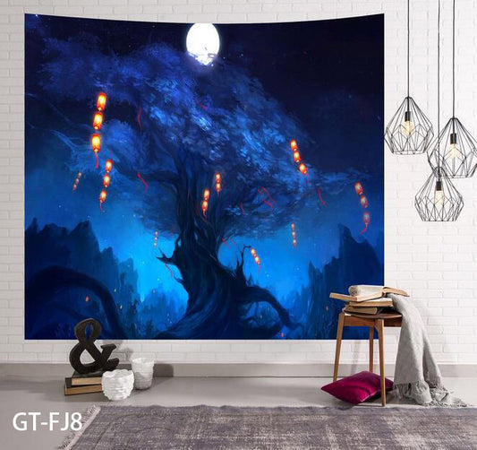 3D Forest Tree Tapestry Wall Hanging Bedspread Throw Blanket Suitable For Home Decor