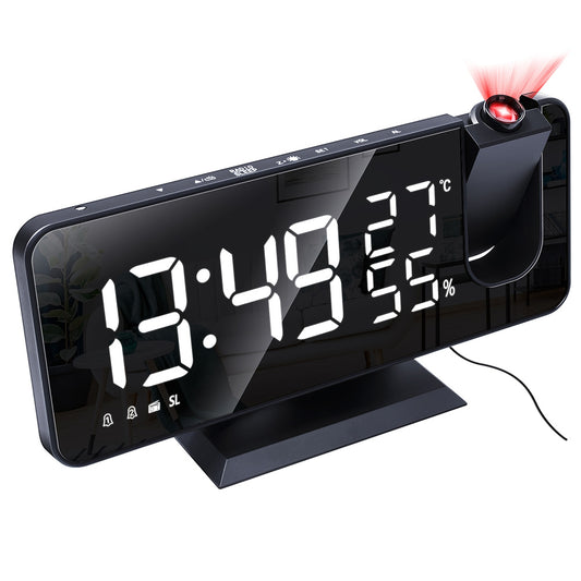 Projection on Ceiling Digital Dual Alarm Clock Bedroom Radio LED Big Screen