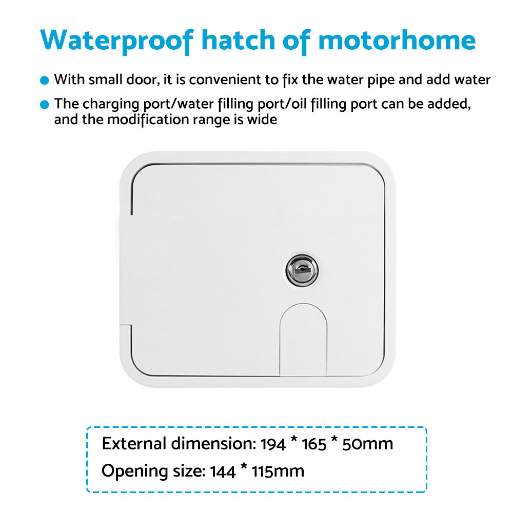 Caravan Utility Door Access Hatch Rectangle 194x165mm Suitable For RV Motorhome With Lock