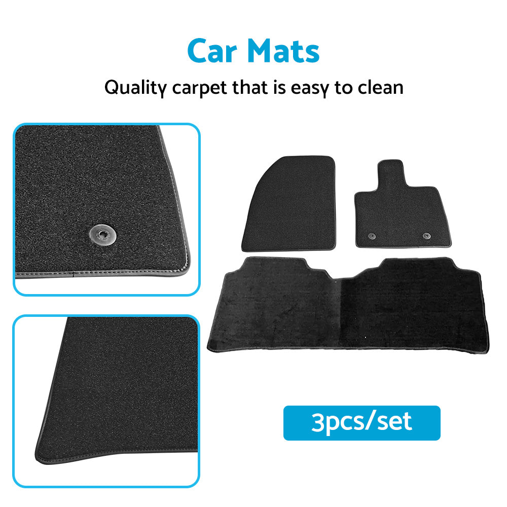 {{ 3Pcs or Set Classic Carpet Car Mats Suitable For BYD Atto 3 2022 Black }} - Buy Car Parts Online at {{ Kaka Auto Parts }}.