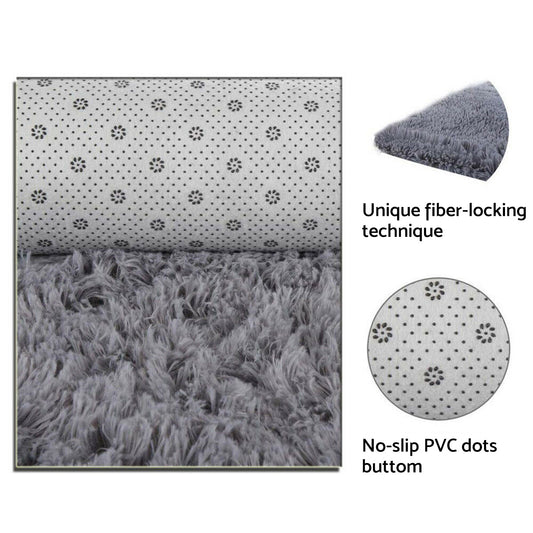 Polyester Carpet Floor Rug 200x250cm Light Camel Soft Non-Slip Mat Suitable For Homes & Offices