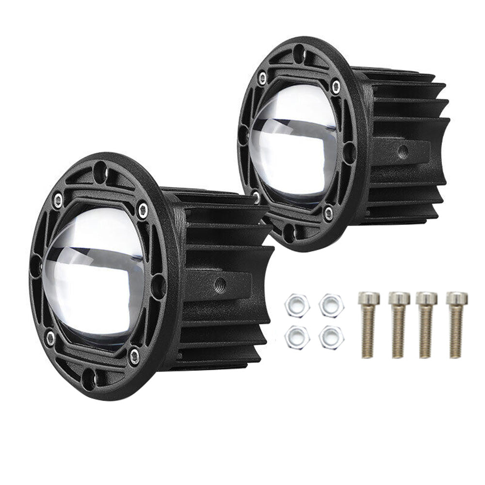 2x 3inch Flush Mount LED Work Light Bar Reverse Fog Lamp 4WD White Yellow 8D Len