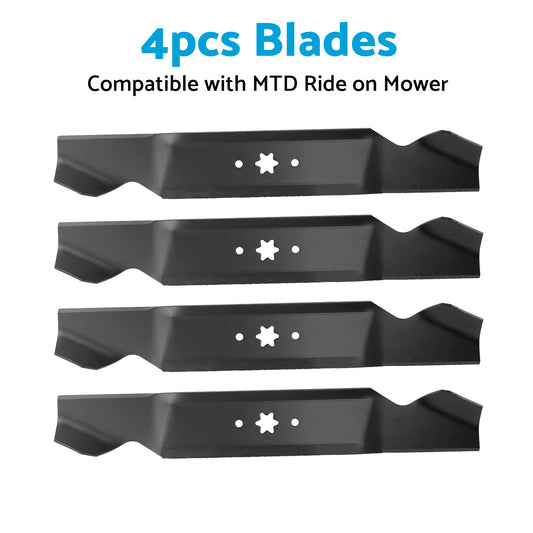 4x Blades Suitable for 38 inch MTD Ride on Mowers 6 Point Centre Hole 742-0654