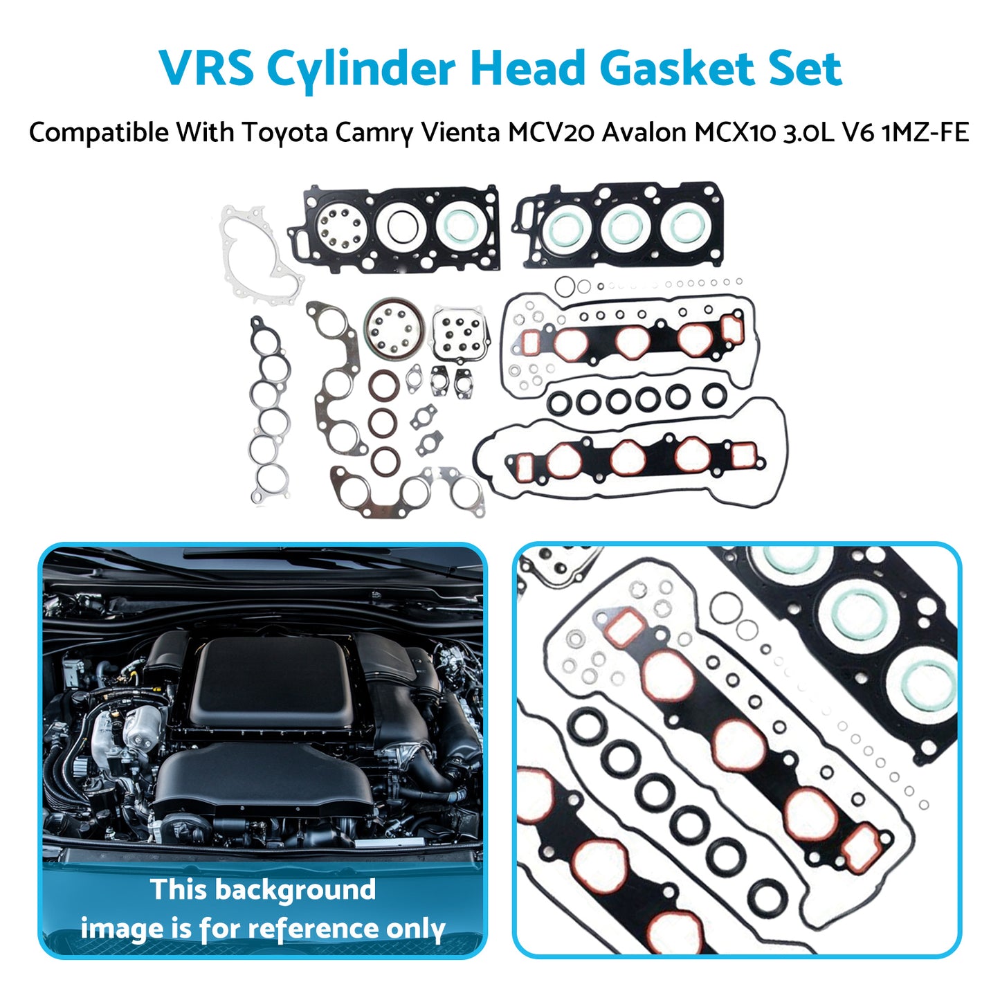 {{ VRS Cylinder Head Gasket Set Suitable for Toyota Camry Vienta Avalon 3.0L 1MZ-FE }} - Buy Car Parts Online at {{ Kaka Auto Parts }}.