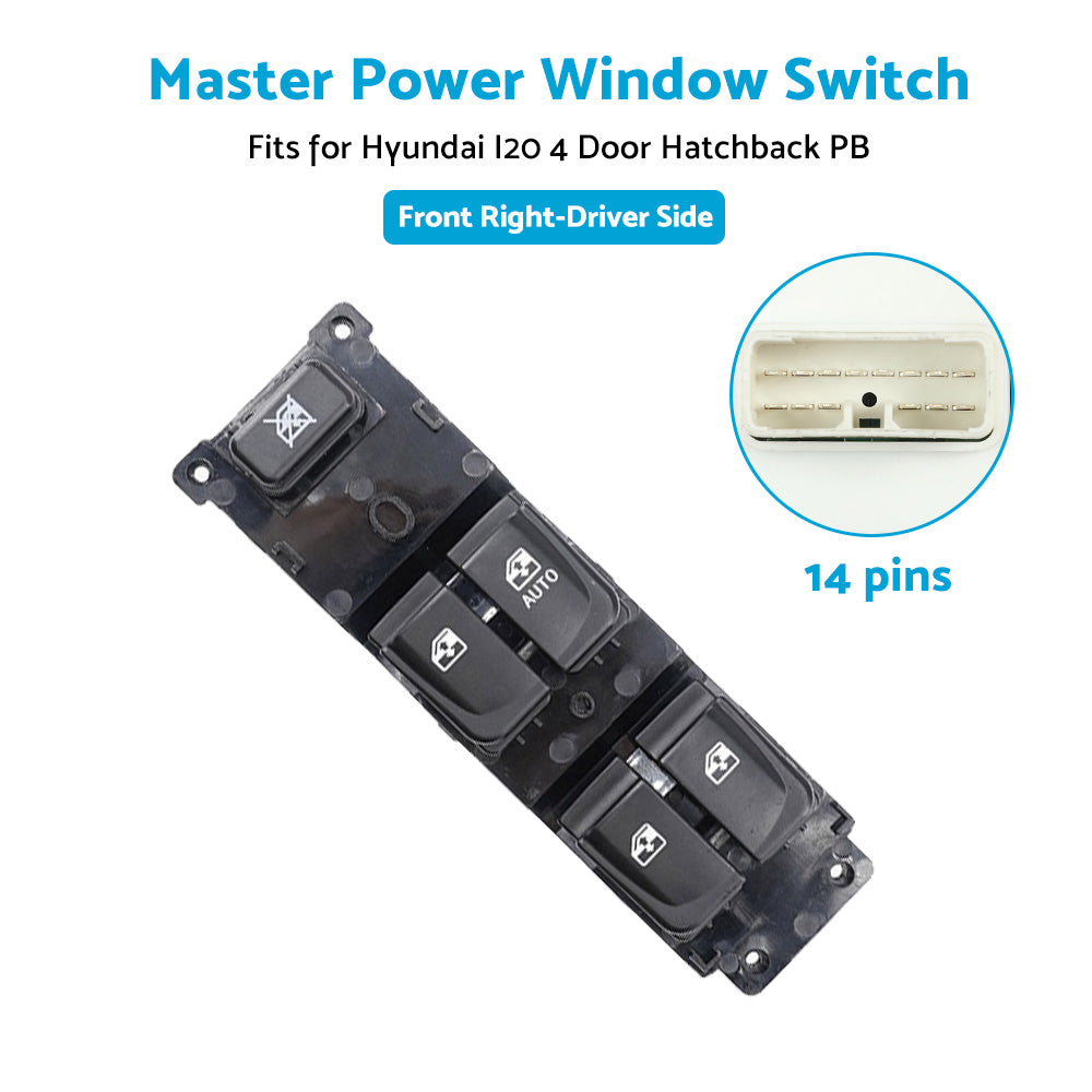 Master Power Window Control Switch Suitable For Hyundai i20 Hatchback 2008-2013 93570-1J602