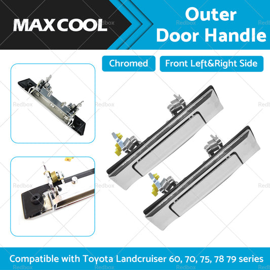 Pair of Chrome Door Handles Suitable For Toyota Land Cruiser 60 / 70 / 75 / 78 / 79 1980-2007