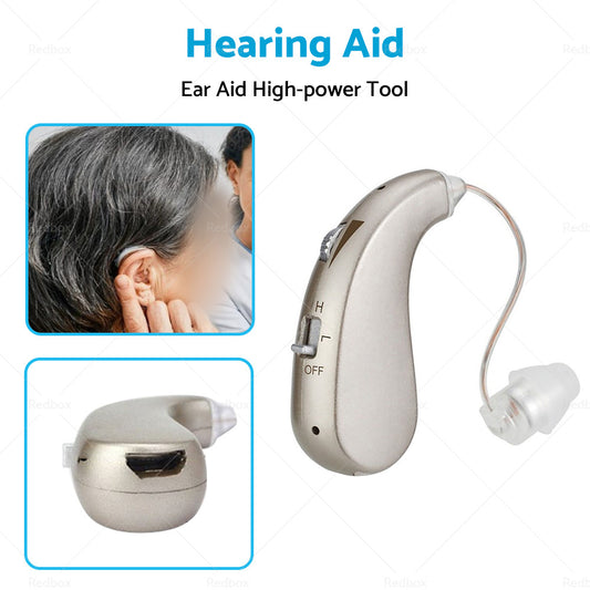 Rechargeable Digital Hearing Aid Severe Loss BTE Ear Aid HIGH-POWER Tool Kit