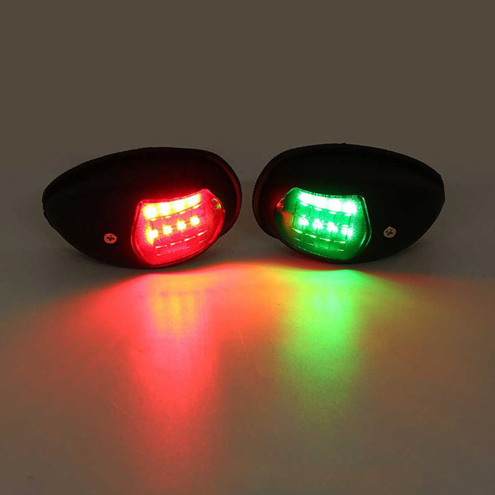Pair Red and Green 8LED Navigation Lights Marine Bow Light Lamp for Boat Pontoon