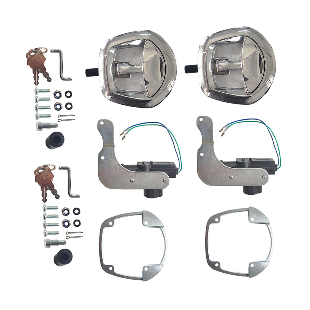 2x Power Operated Recessed Folding Whale Tail T Lock Handle Suitable For Trailer Tool Box