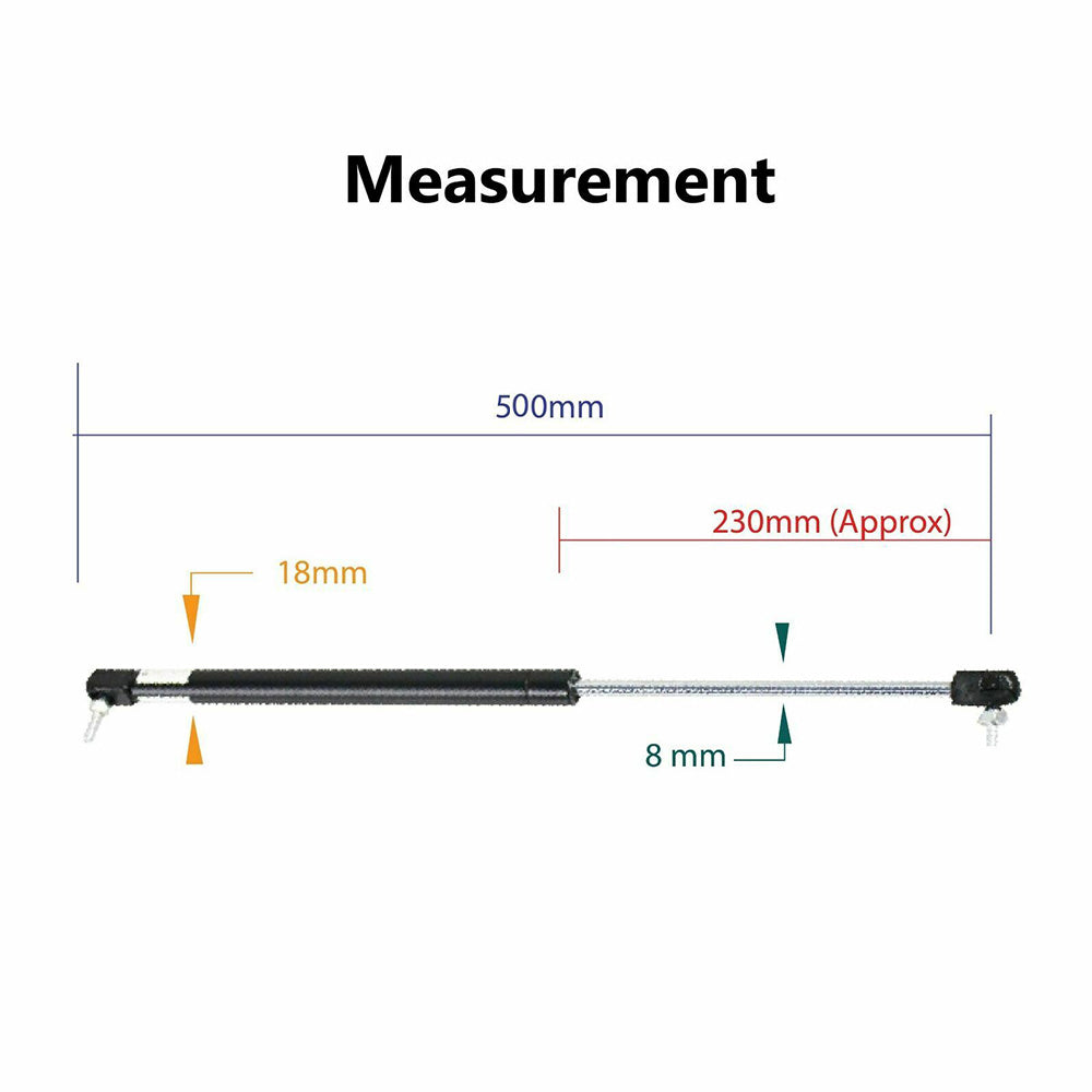{{ Gas Strut 500mm-350N x2 8mm Shaft Caravans, Trailers, Canopy, Toolboxes struts }} - Buy Car Parts Online at {{ Kaka Auto Parts }}.